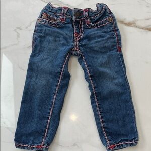 2T Toddler True Religion Blue Jeans with Pink Stitching